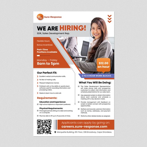 We need a professional looking 11x17 poster to recruit college students to work for us Ontwerp door Zyatu