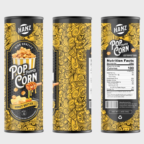 Premium Quality Popped Pop Corn Packaging Design by Davi Giolo ★