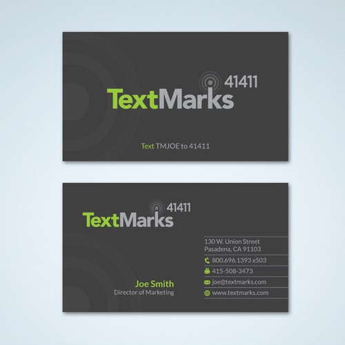 Create new business cards for text message provider Design by Tcmenk