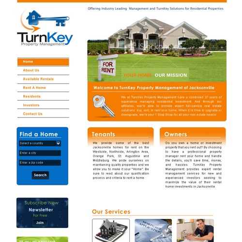 Webpage Template for Rental Property Management Company Ontwerp door romio