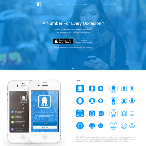 Simplify the current Octopus Logo for Shuffle's Mobile Phone App Design by gatro