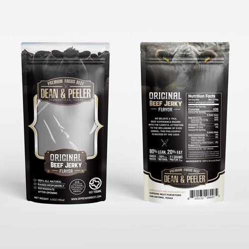 Beef Jerky Bag for Texas Angus Beef Brand Design by Dzhafir