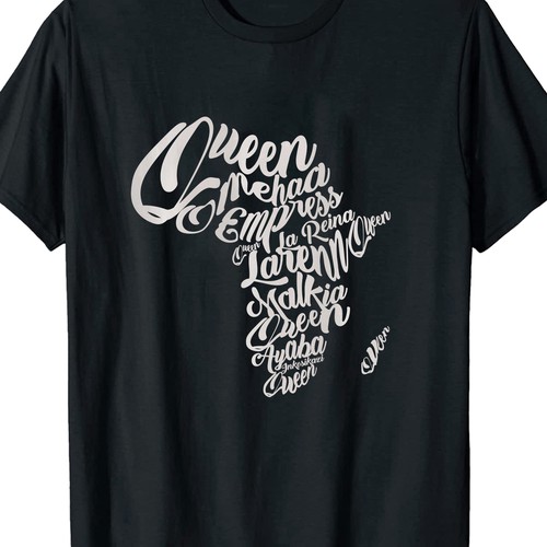 African Diaspora "QUEEN" Dialect T-Shirt Design Design by ✨vijays~amazing✨