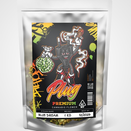 Design an urban looking label for a cannabis street brand that specializes in bulk flower sales Design by bcra