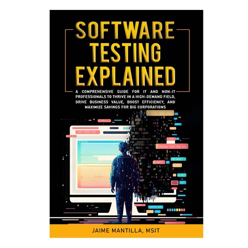 Design a clean/modern book cover for my software testing book Design by BDTK