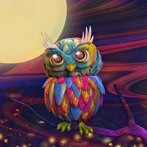 Cute Owl for painting by numbers Diseño de fabianlinares