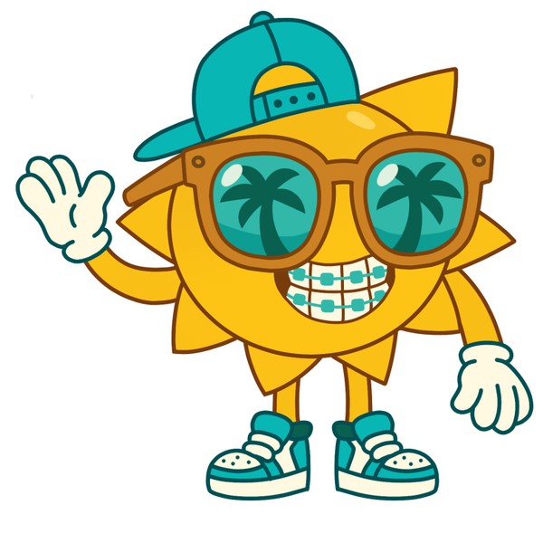 Friendly Orthodontics Mascot Character – Braces Oasis Branding