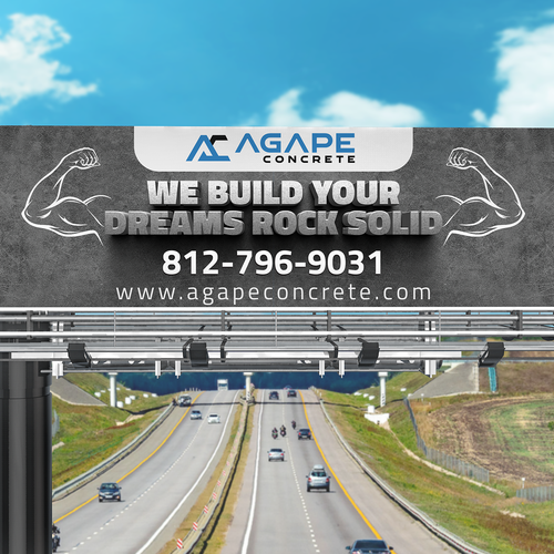 AN AMAZING CONCRETE COMPANY BILLBOARD NEEDED Aprox 14’ tall and 48’ wide Design by artsun