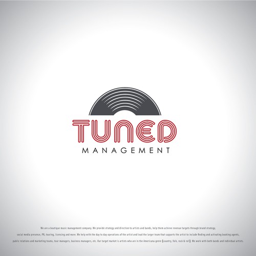 Logo for music management company working with hit making Americana Artists Design by Vulfman