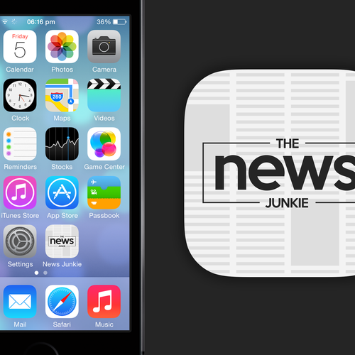 The News Junkie app icon | Icon or button contest