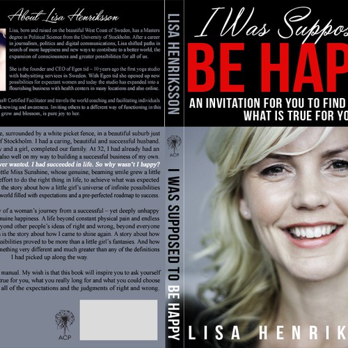 "I was supposed to be happy" - Book cover for Swedish Self Help Icon Design by LSDdesign