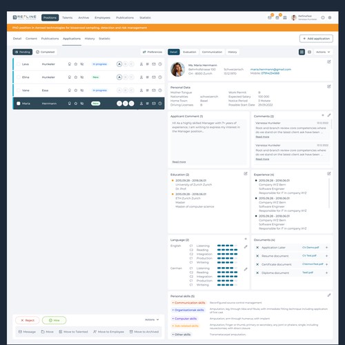 Redesign Webapplication/ ATS System (follow up one-on-one project) Design by Serge Fomichev