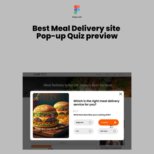 Engaging quiz feature design for product comparison website Design by DezainHub
