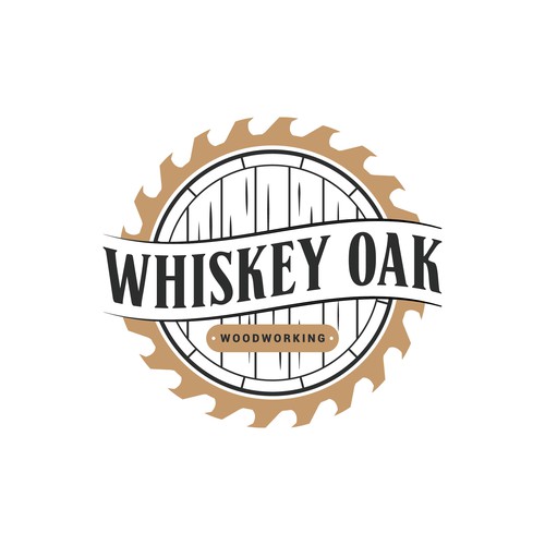 Powerful, vintage, whiskey inspired logo for woodworking company Réalisé par Umetnick