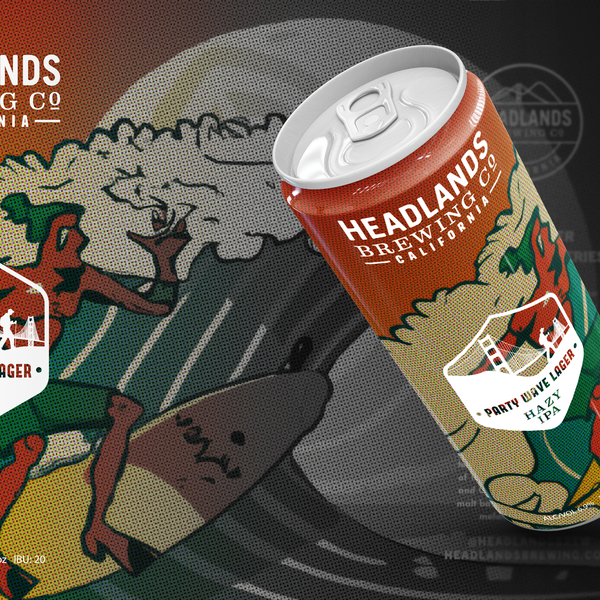 Retro surf style Beer label design