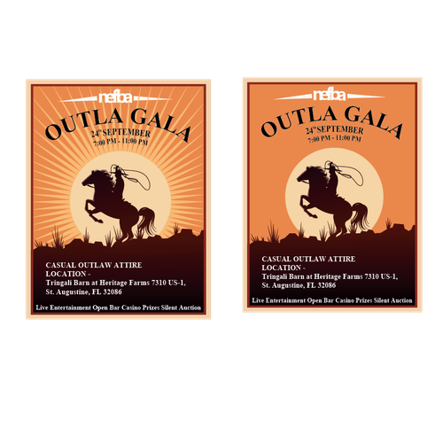 Design an Eye Catching flyer for our Outlaw Gala Design by AnikFolia