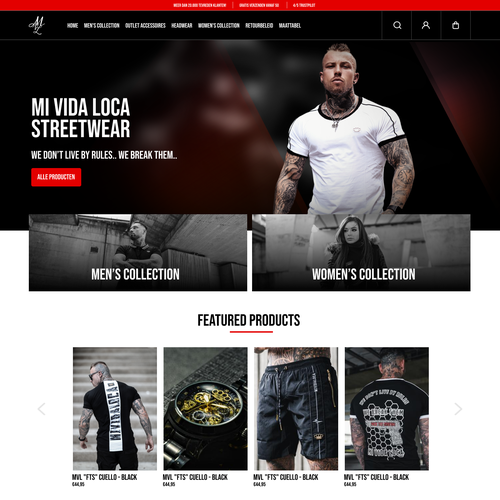 Mi vida loca Streetwear webdesign productpage and homepage Design by alex_0