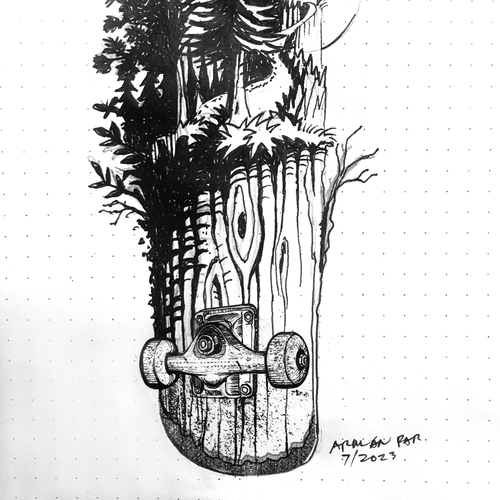 Skateboard Tattoo Design by Armand Par