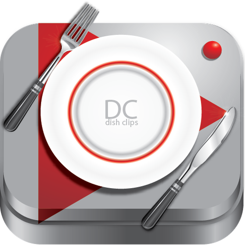 iOS App icon for DishClips Restaurant Guide Design por dramatic's 7