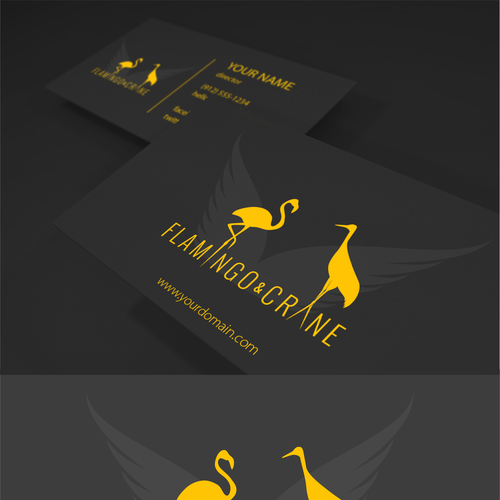 Flamingo & Crane Design by CostinLogopus