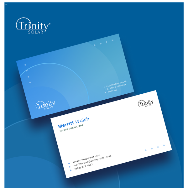 Business card concept for a solar company