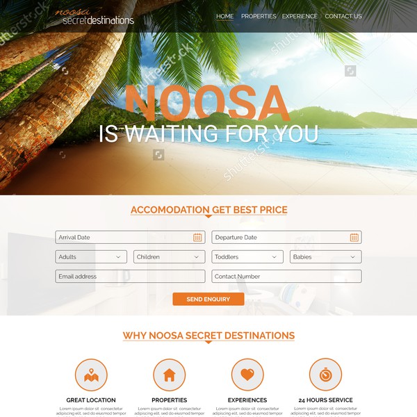 Design by HappyGFX titled "Luxury Accomodation Website Redesign"