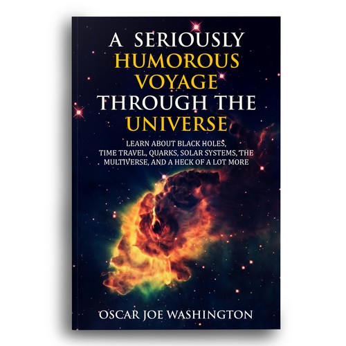 Design an exciting cover, front and back, for a book about the Universe. Design by Bigpoints