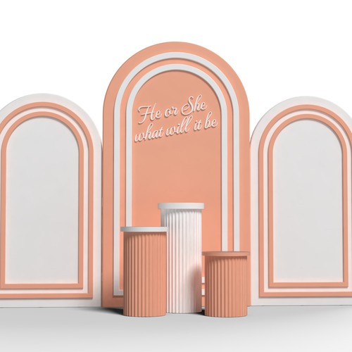 Create an elegant creative gender reveal backdrop prop Design by Iztok, Ivana (IZ+IV)