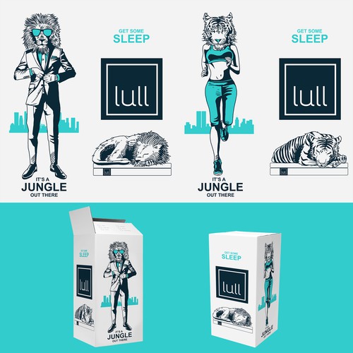 Illustrate an Awesome Urban Jungle onto Our Lull Mattress Box! デザイン by ANDREAS STUDIO