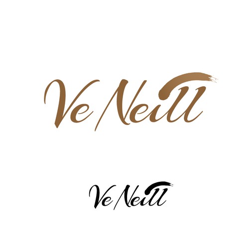 luxury cosmetic brush line logo. Please work with "Ve Neill" or "Ve" as