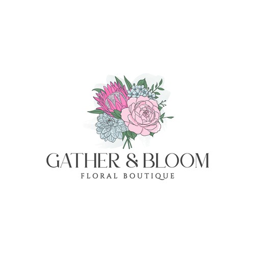 A gorgeous eye catching logo design for a new floral boutique Design by Betula♥️