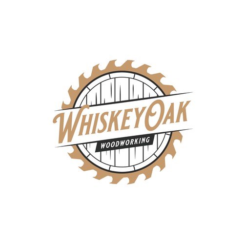 Powerful, vintage, whiskey inspired logo for woodworking company Réalisé par Umetnick