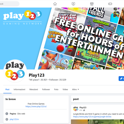 Facebook cover for a free games website Design by denkil