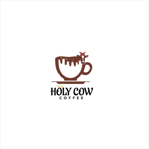 Design an Eye Catching Country Vibe Coffee Logo for "Holy Cow Coffee" Design by mahesabenar