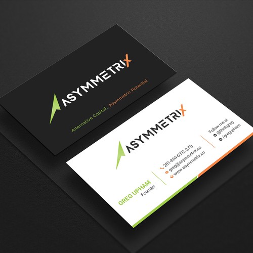 Design a cool, edgey but sophisticated business card for an alternative investment firm. Design von prosenjit_P