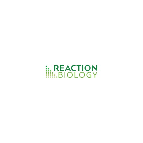 redesign of a logo saying Reaction Biology Design by VisualTherapy