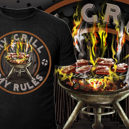 T-Shirt for Grill/BBQ fans, possible text:"My Grill, my Rules!" Design by *DCLA*