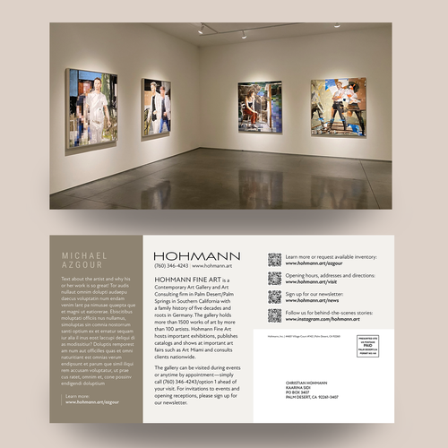 Artist postcard for contemporary art gallery Design by mshubes