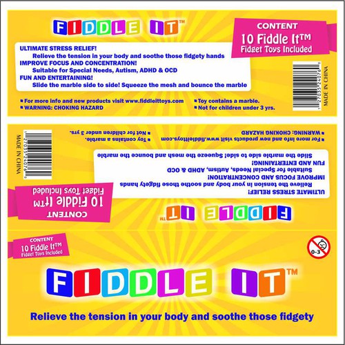 Design a poly-bag sticker label for Stress Relief Toy women/kids Design by TessR