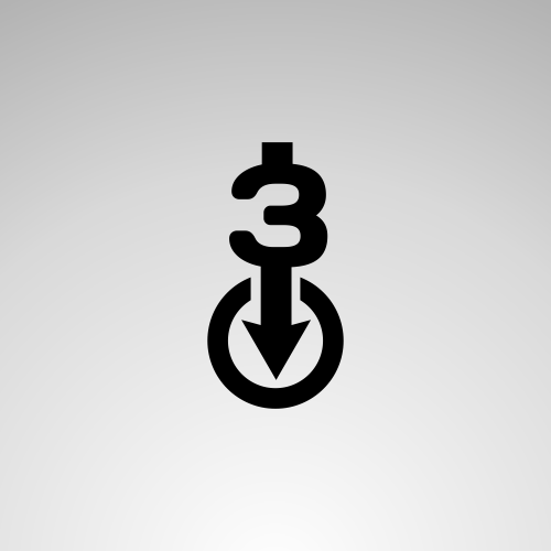 Create a black on white icon/button to represent "3rd button down" Design by a.n.n.a