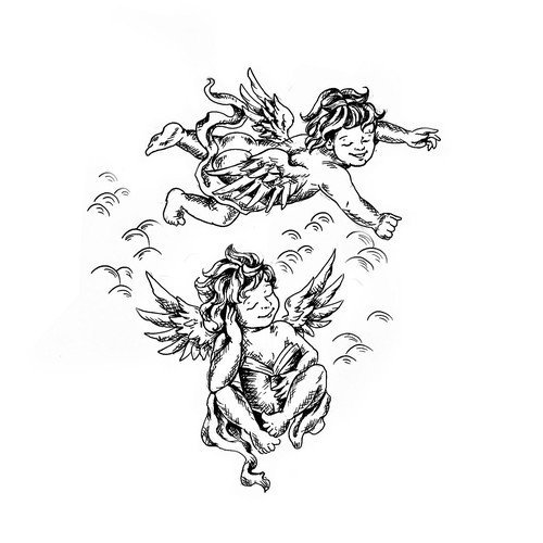 Cherubs at Play Design by missd.tattoos