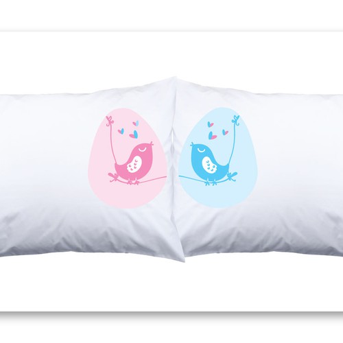 Looking for a creative pillowcase set design "Love Birds" Design by f-chen