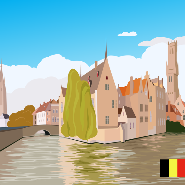 City Illustration  "Belgium"