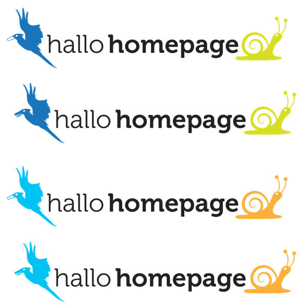 Erstellt ein cooles Logo für Webgestaltung "hallo homepage"