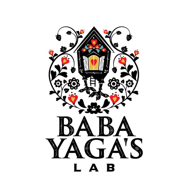baba yaga's lab ornamental illustrative logo