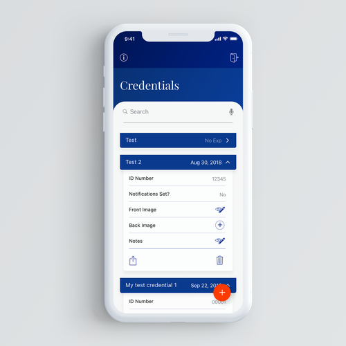 Design UI/UX for credential monitoring iOS app. Réalisé par Bovan