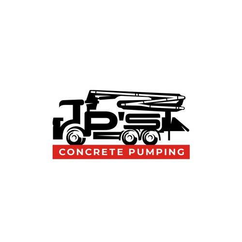 fun & simple masculine concrete pump truck logo Design by SPECTAGRAPH