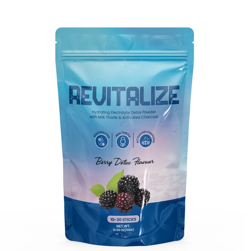 Design Minimalistic, Modern Packaging for Hydrating Electrolyte Detox Powder - Revitalize Design by Manthanshah
