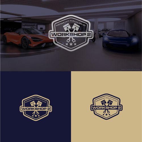 Prestige Trusted Logo for high end garage that's partnered with another brand Design by dekedesign