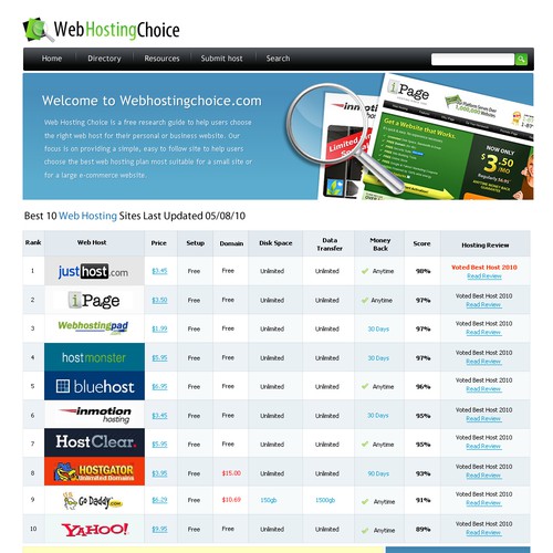 Redesign WebHostingChoice.com Design by foxy